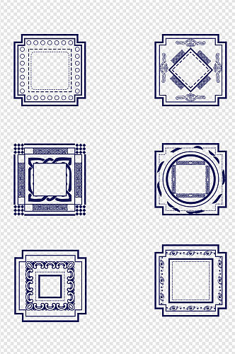 中国风传统古典装饰线条纹理纹样方框
