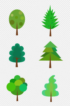 卡通树植树节元素