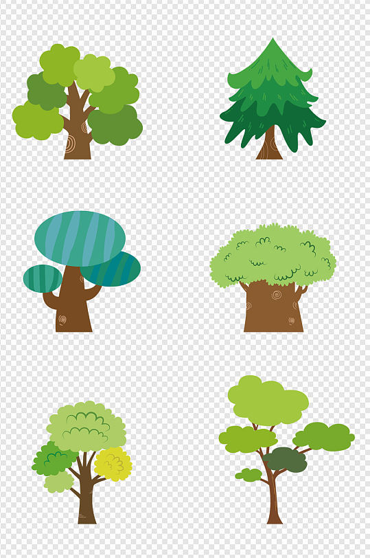 树卡通扁平化植物素材