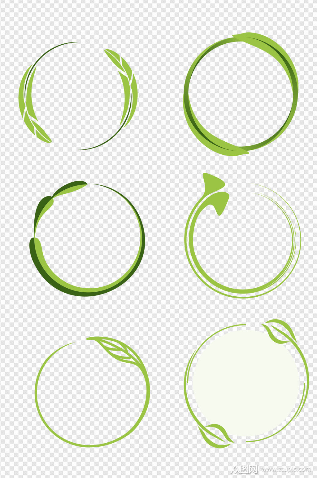 圆形叶子小清晰标题框