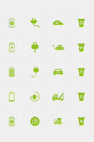 绿色能源电池充电环保图标icon