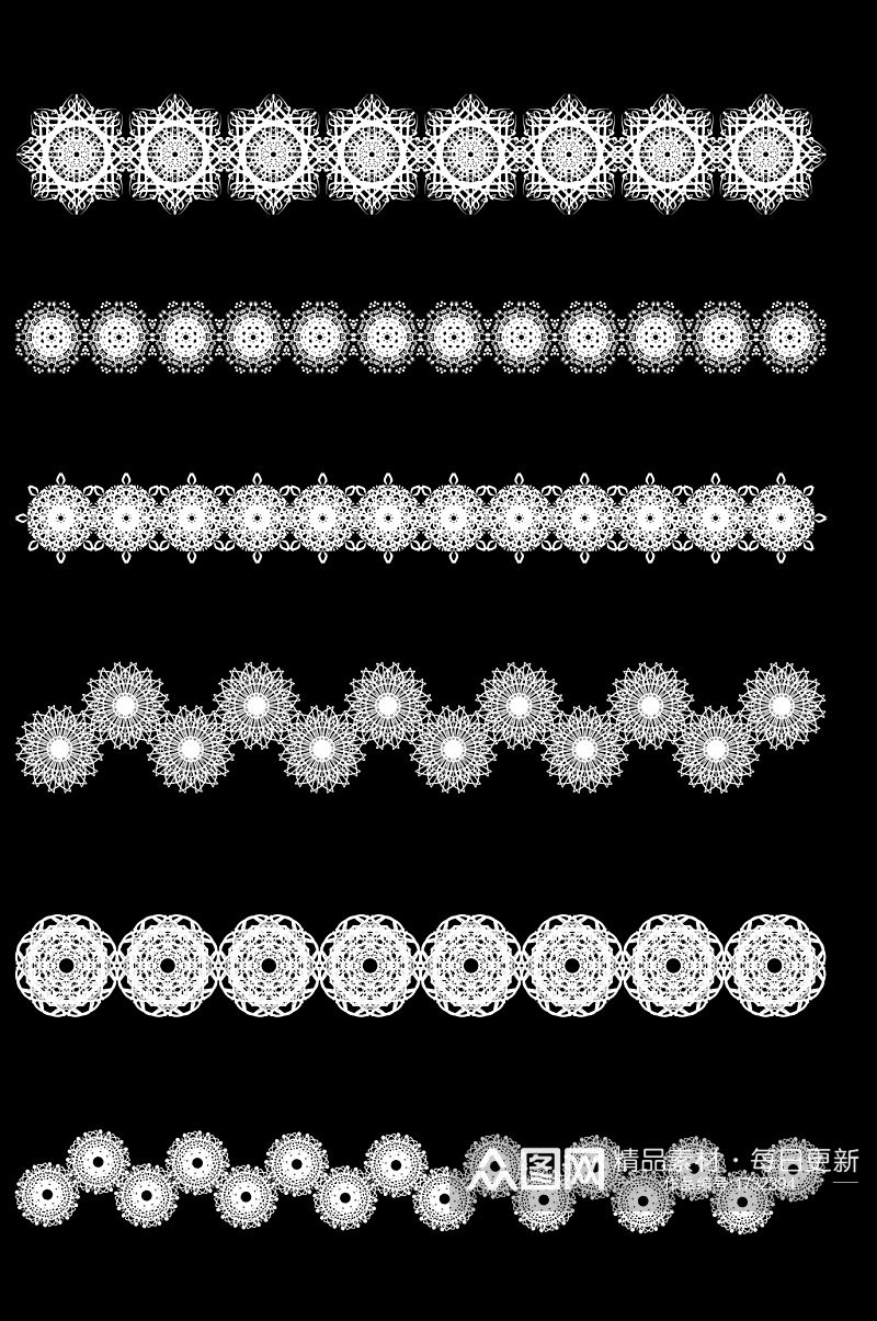 白色唯美浪漫蕾丝花边分隔线分割线手账素材素材