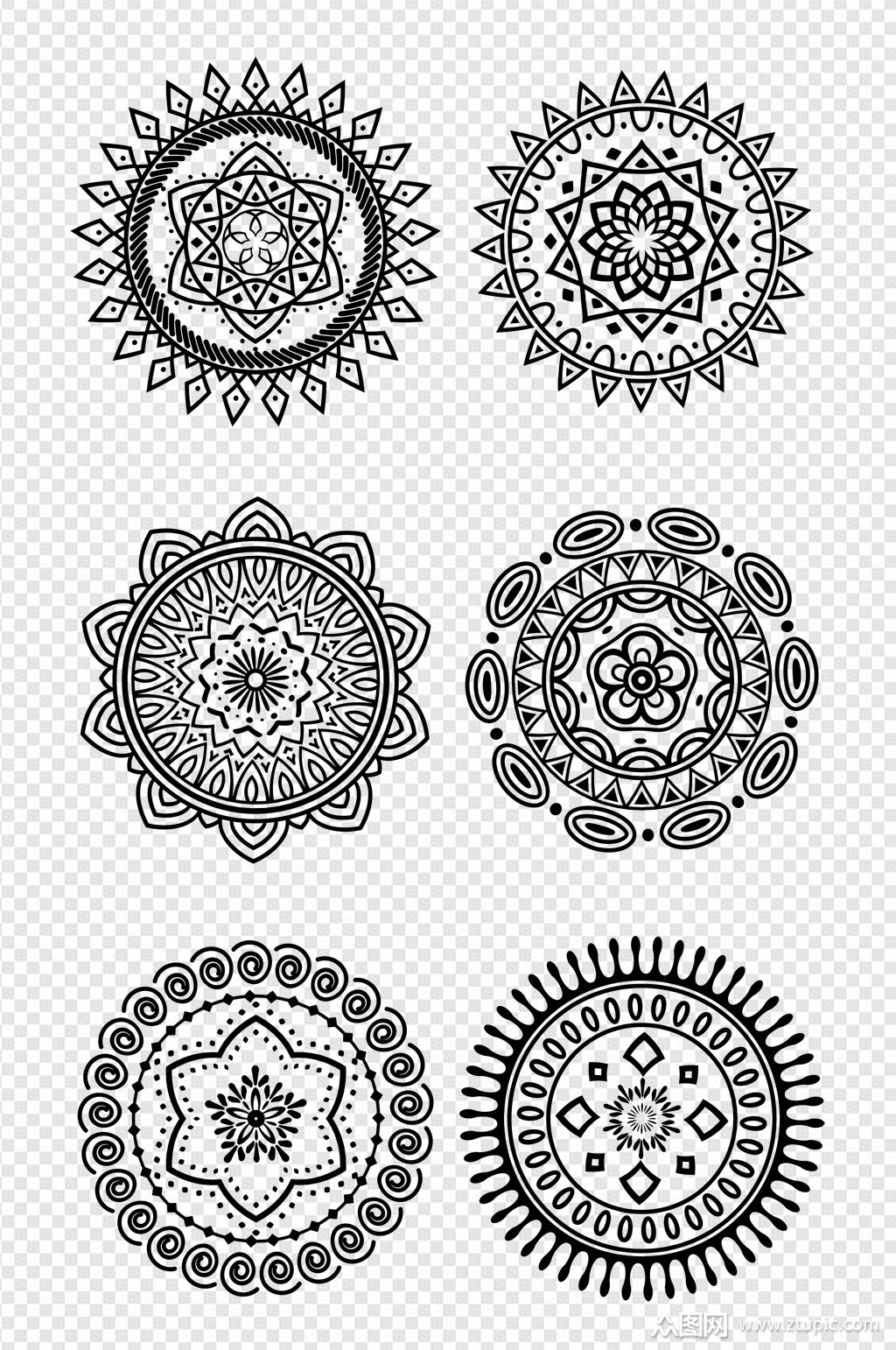 红色中国风民族特色图案欧式花边手绘图案