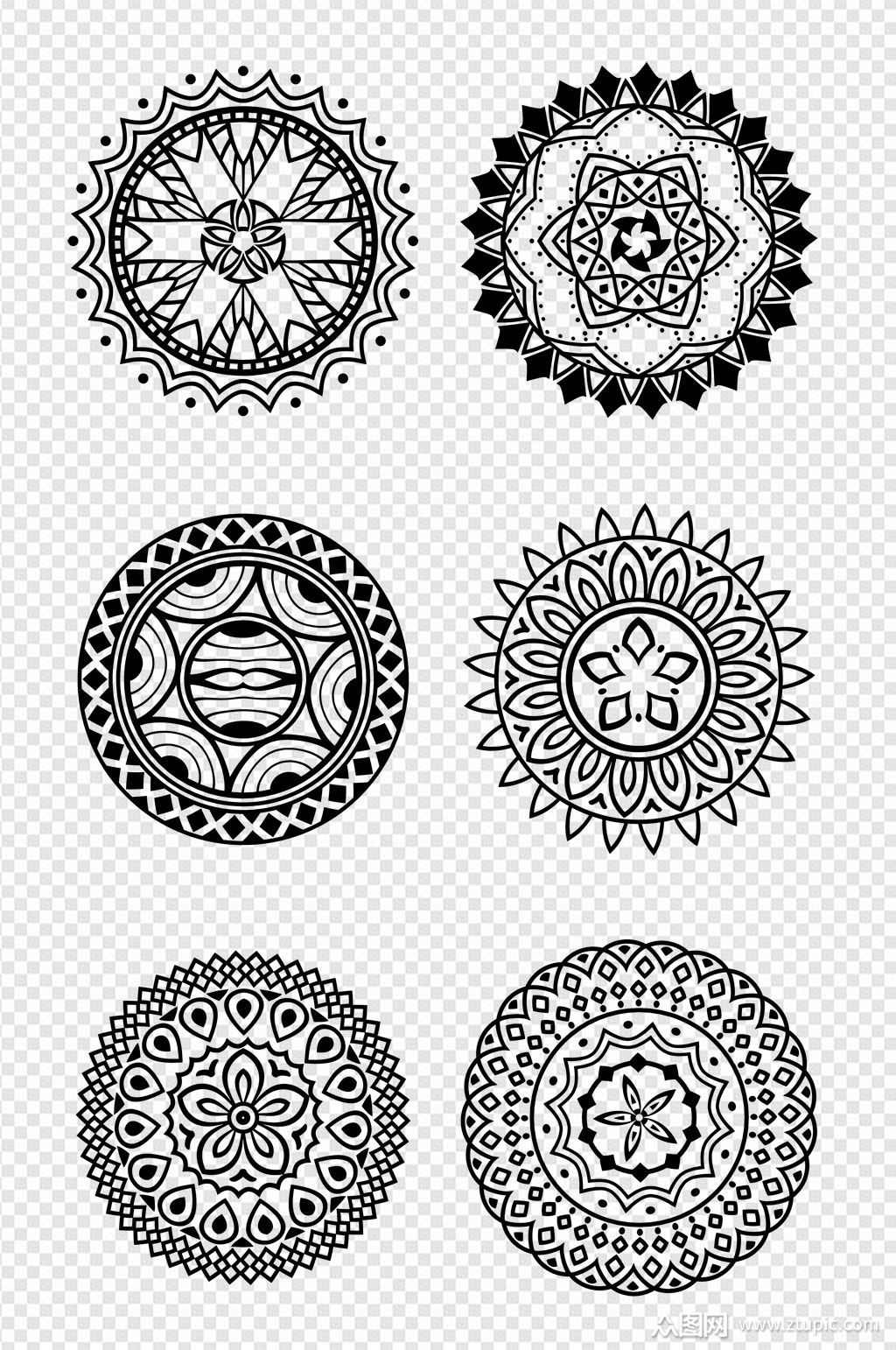 红色中国风民族特色图案欧式花边手绘图案