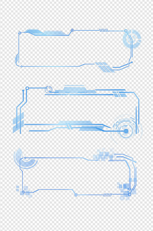 蓝色科技感边框标题框文本框对话框