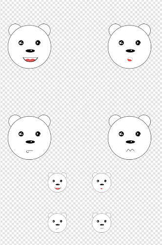 熊头卡通熊手绘熊