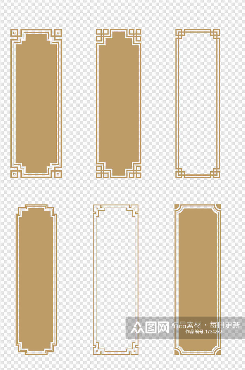 仿古标题边框花纹元素素材