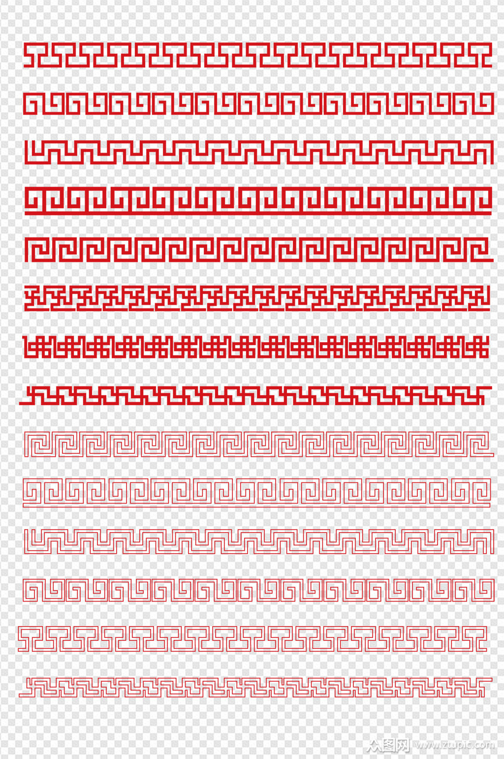 中国风边条边框传统纹样回字纹底纹素材
