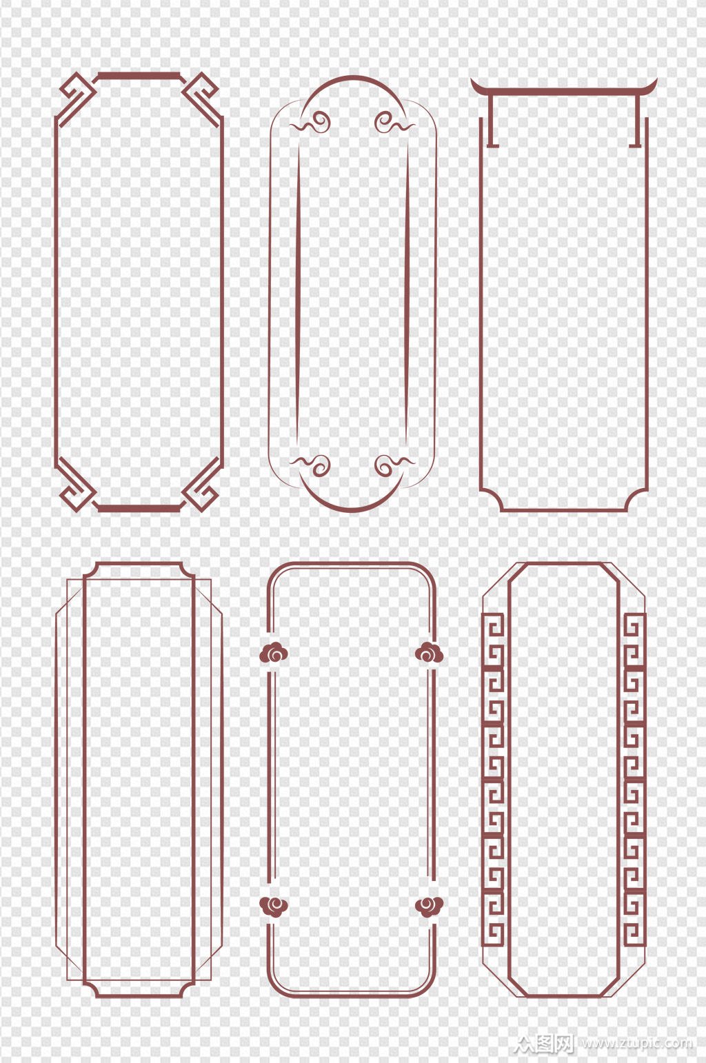 中式边框中国风古典云纹花纹回纹装饰边框