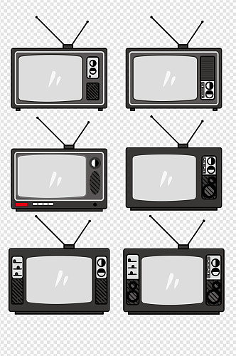 复古手绘电视机设计元素套图尺寸