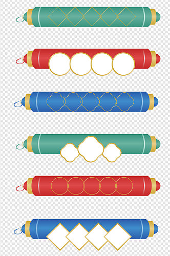 新中式国潮风卷轴边框中式装饰边框标题框