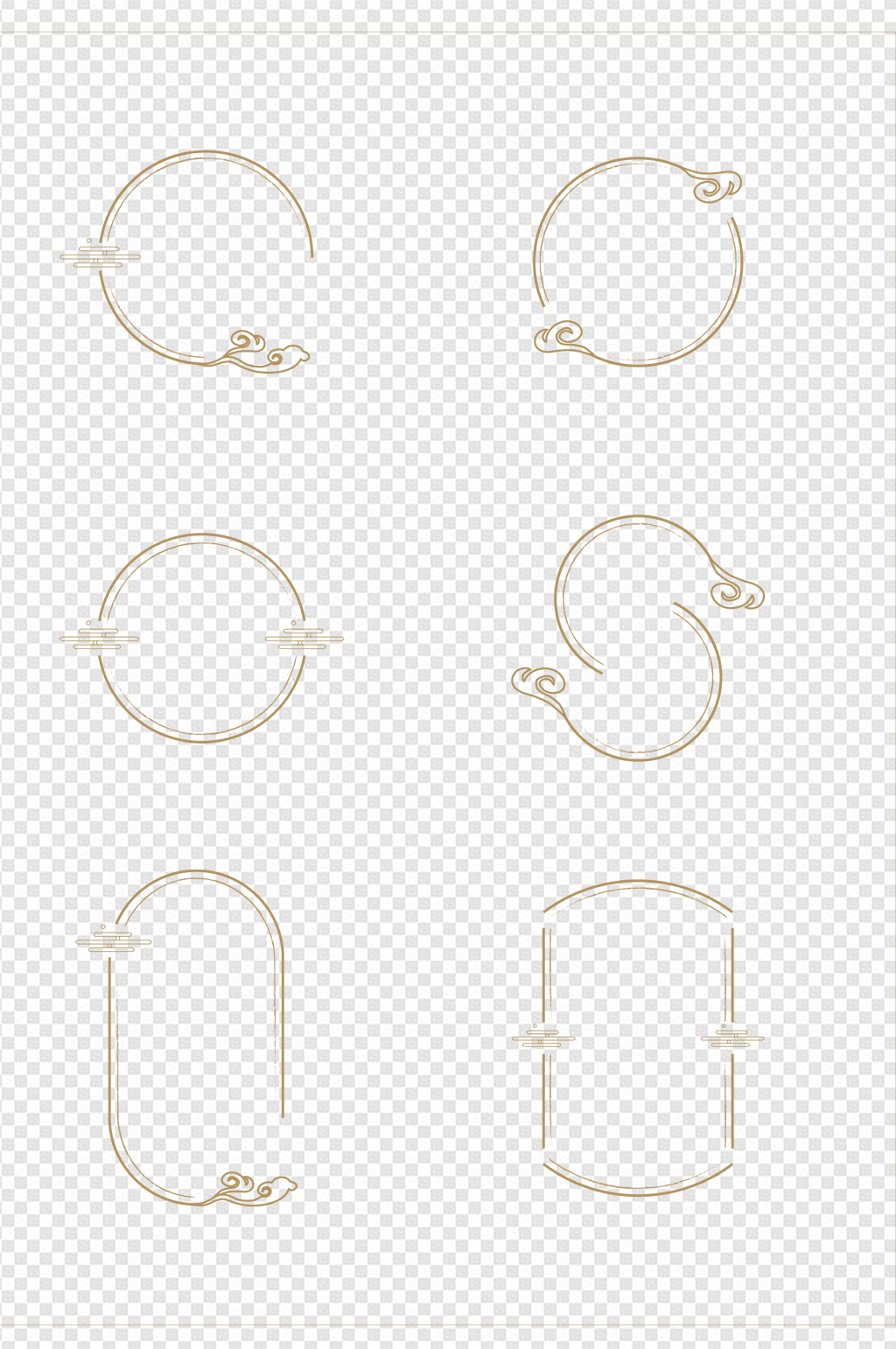 中国风花纹云纹国潮古典边框标题边框