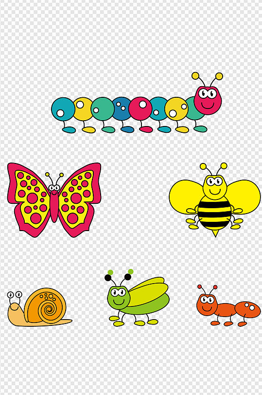 蚂蚁图标昆虫儿童幼儿园幼教彩色卡通图案