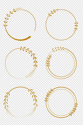 麦穗麦芽装饰圆形边框标题框文本框内容框