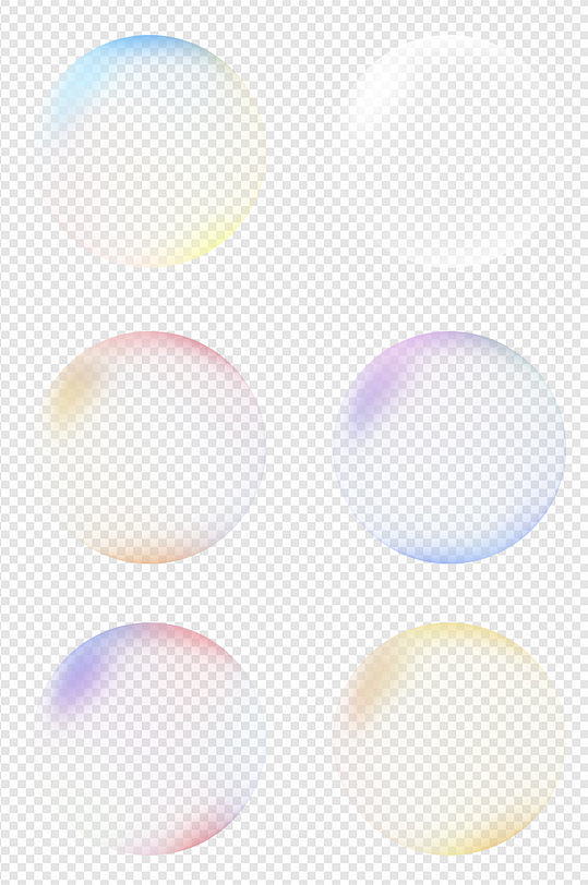 彩色吹泡泡肥皂泡泡插畫氣泡元素