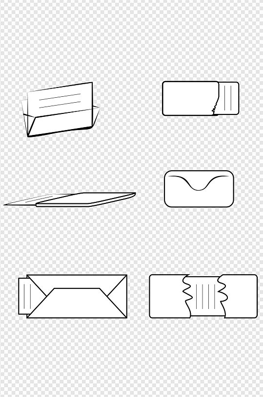 简约信封线稿图片