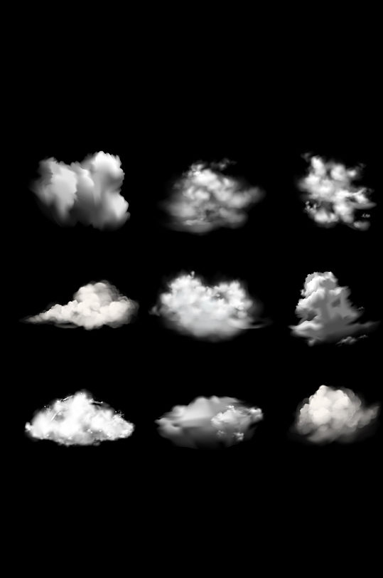 漂浮白云朵云彩透明背景素材元素