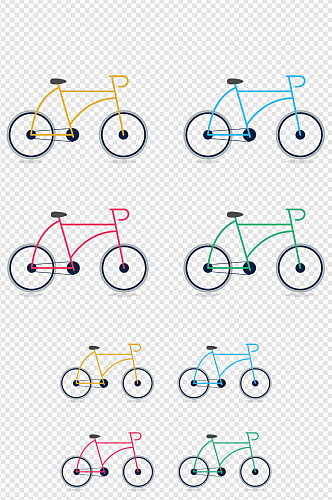 线性自行车卡通图标