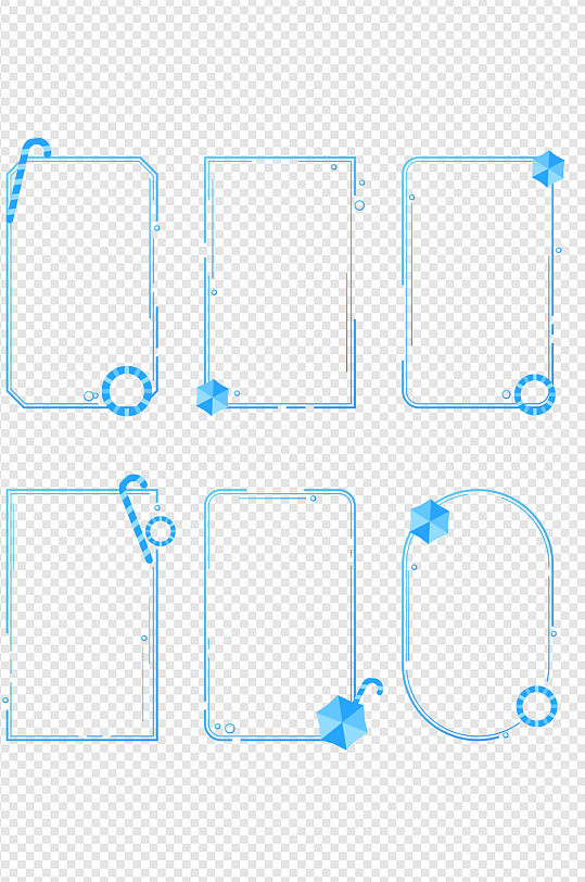 夏日清凉简约线条装饰边框标题框文本框
