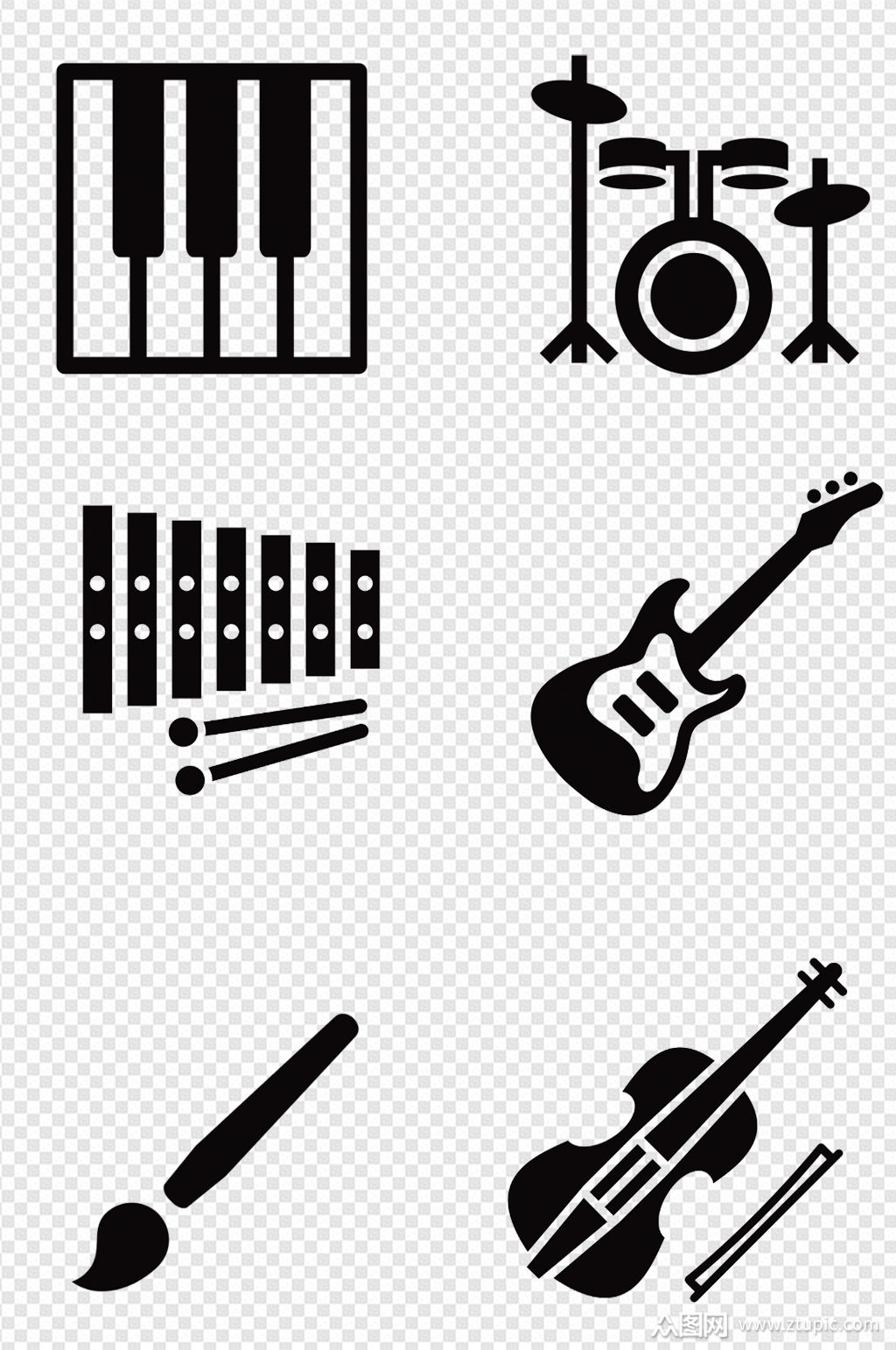 艺术乐器黑色小图标