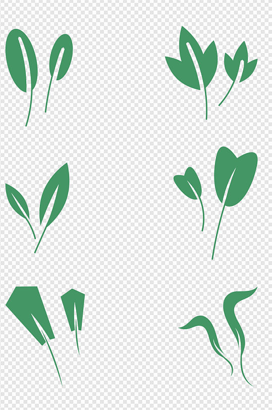 叶子叶片叶脉绿叶图标环保植物装饰图案