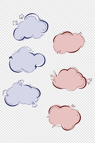 云朵对话框云朵装饰边框标题框文本框