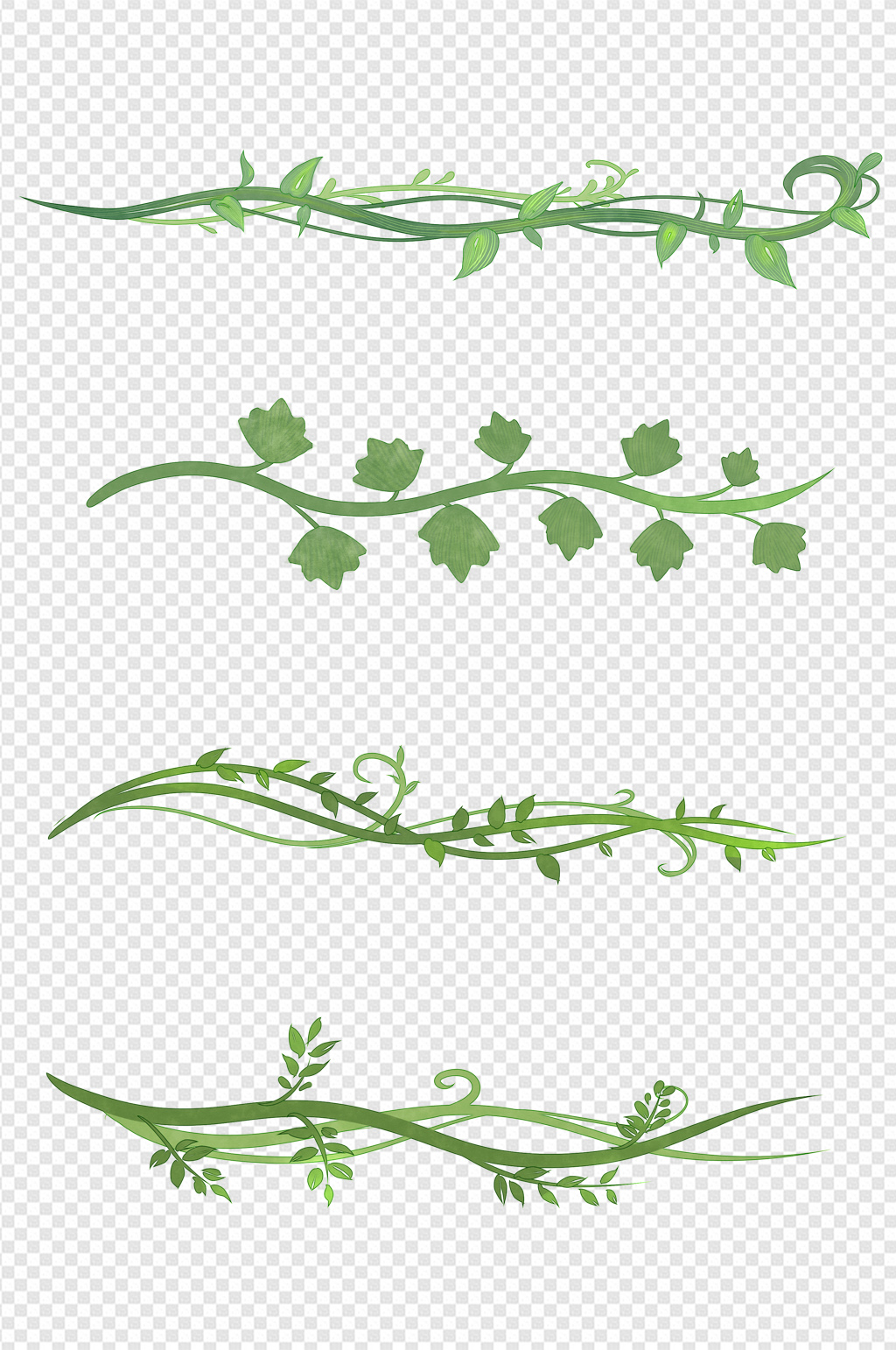 手绘植物藤蔓装饰分割线边框