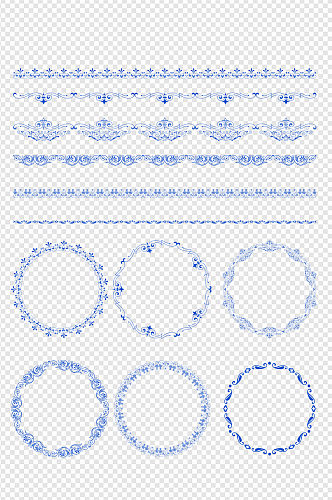 中式欧式花边文本分隔符花纹虚线边框素材