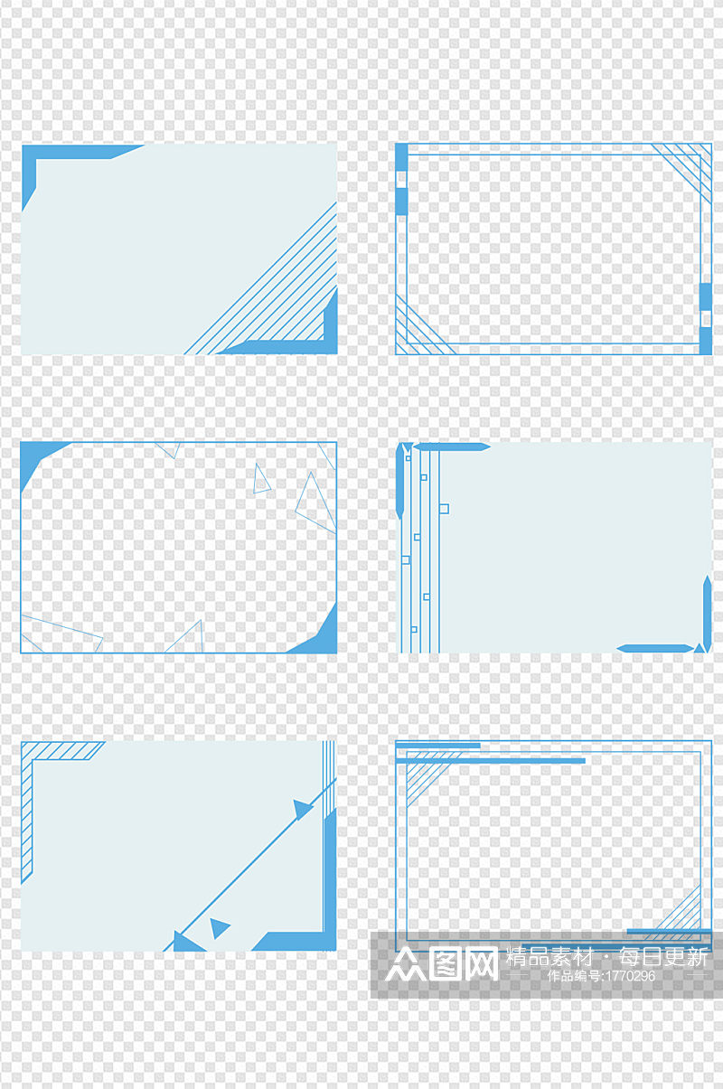 简约几何图形装饰边框标题框文本框内容框素材