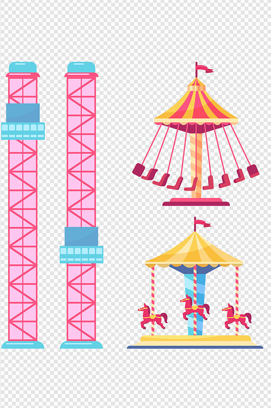 卡通游乐场设施旋转木马飞椅跳楼机