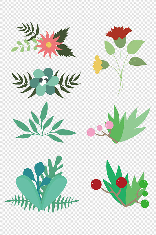 花草插画元素-花草插画元素图片-花草插画元素素材下载-众图网
