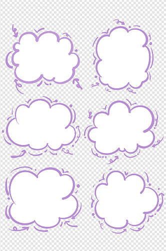 卡通手绘涂鸦气泡对话框爆炸云云朵装饰框