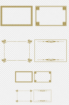 国风古风装饰古风框花纹免抠