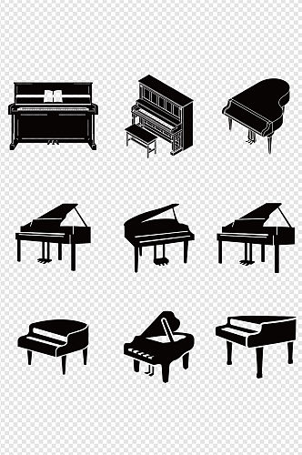 黑白钢琴元素图标音乐会跨年圣诞比赛合奏