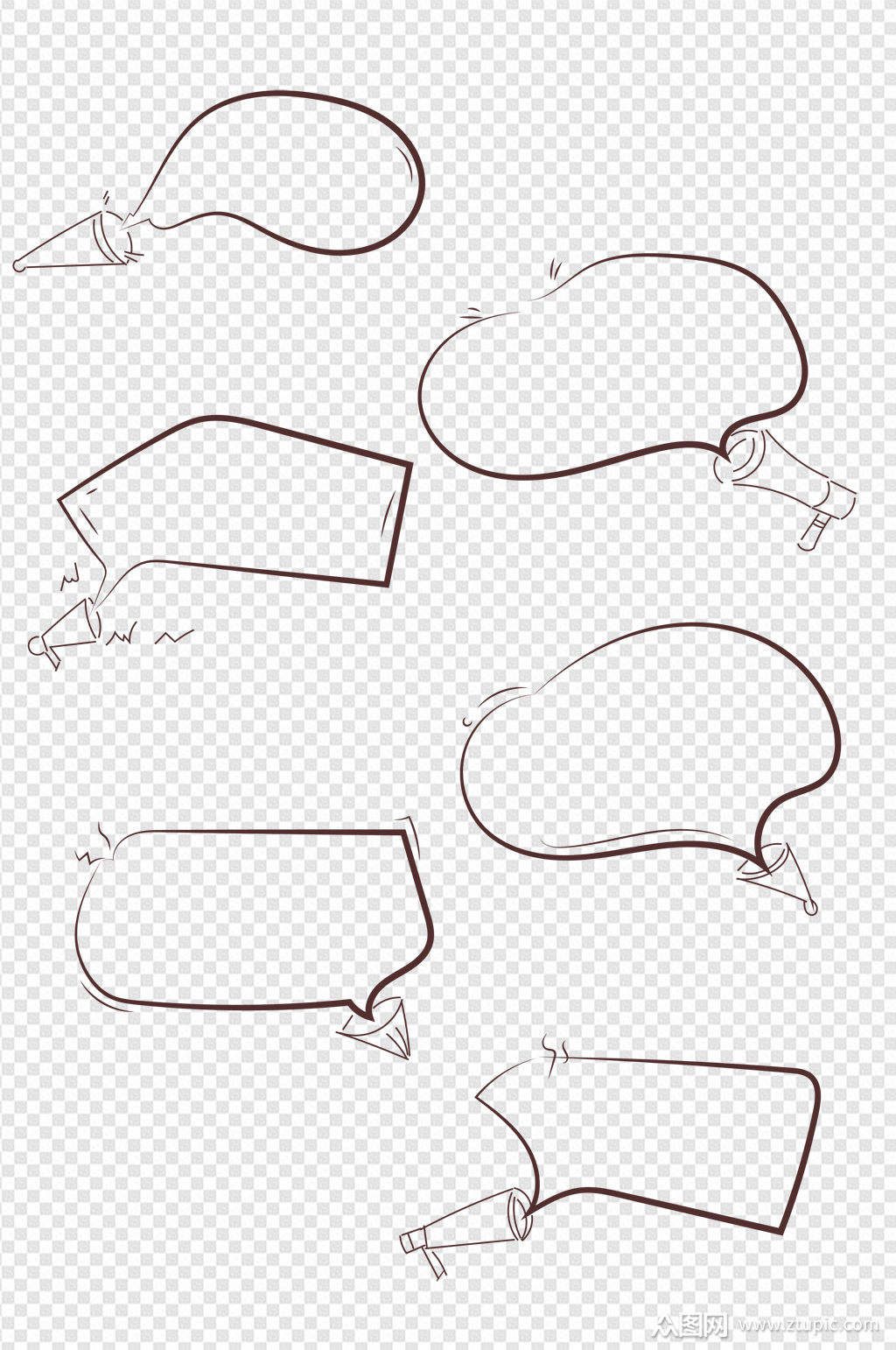 手绘简约线条提示框通知栏对话框装饰边框