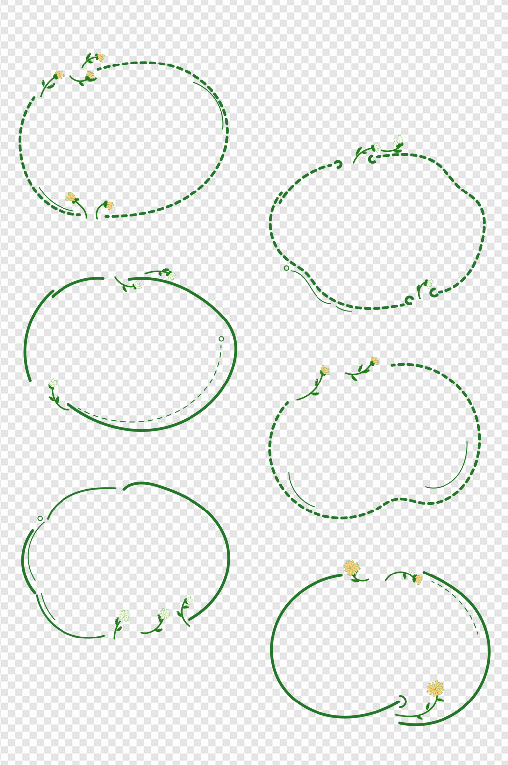 手绘小清新植物花朵雏菊装饰边框标题框
