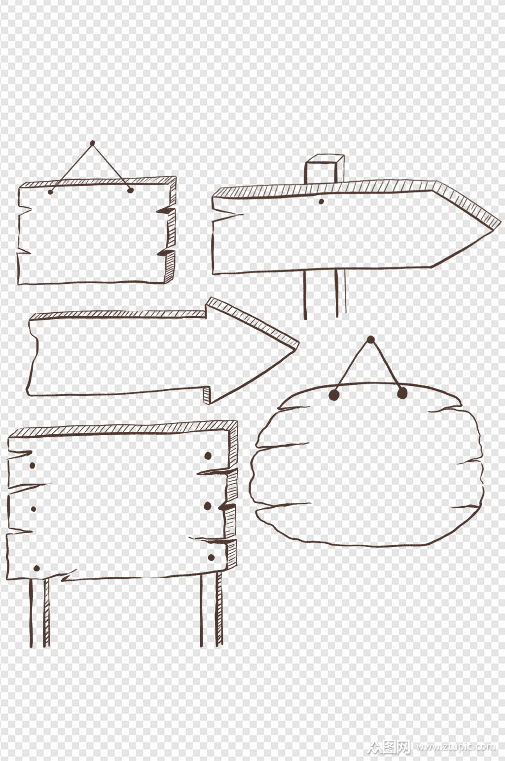 手绘指示牌告示牌装饰素材