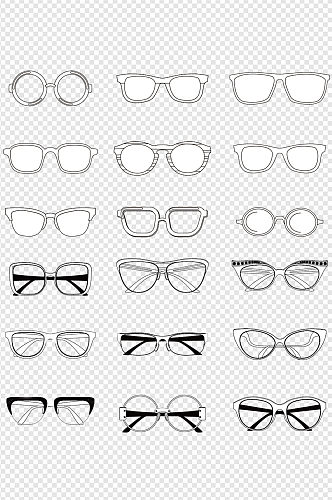 扁平化眼睛眼镜镜框图标卡通元素