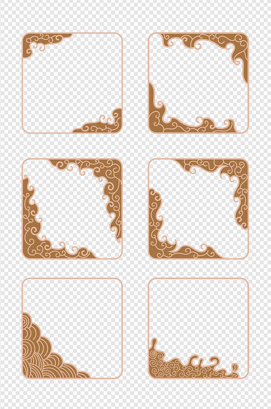 中式边框中国风祥云纹花边标题框文本框