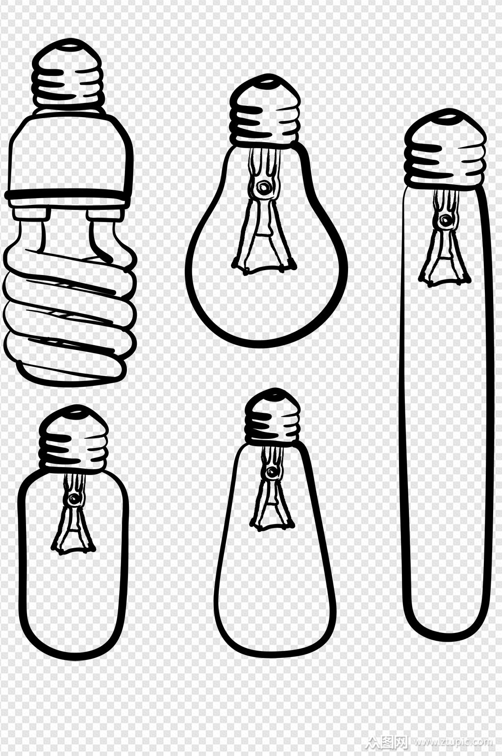 灯泡手绘设计元素套图