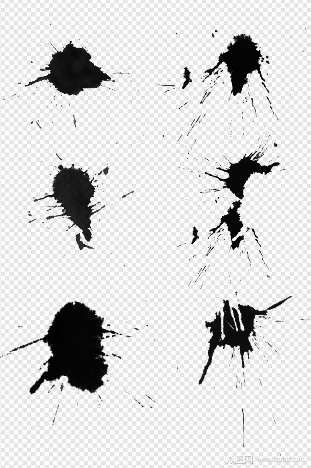 透明黑色墨水中国风墨迹泼墨