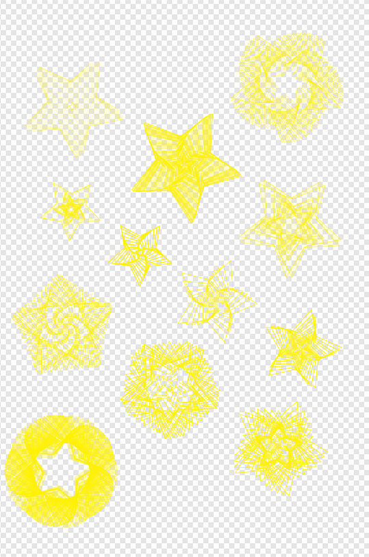 五角星星旋转变换花纹素材