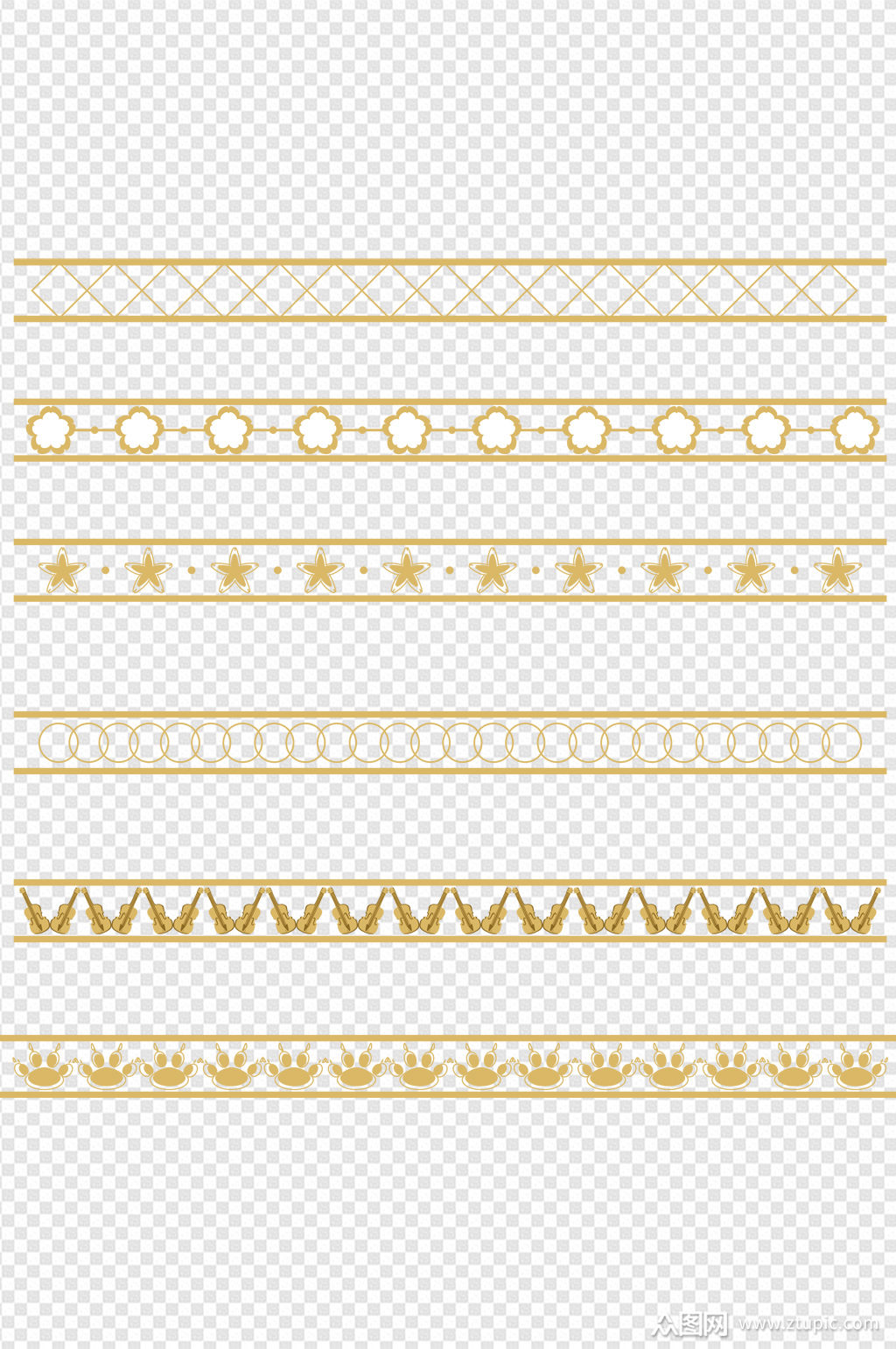 金色条纹边框元素设计