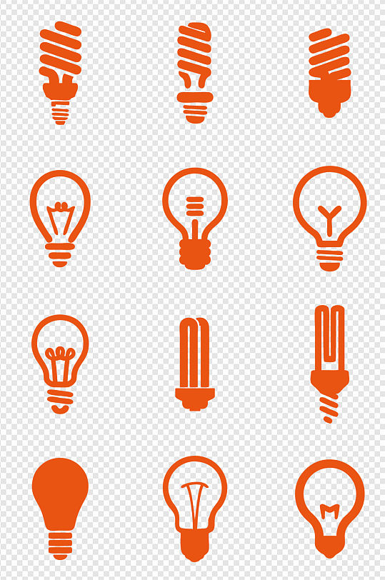 灯泡LED光源节能图标照明光亮元素材