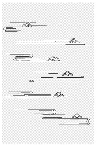 中国风中式线性祥云纹底纹装饰图案