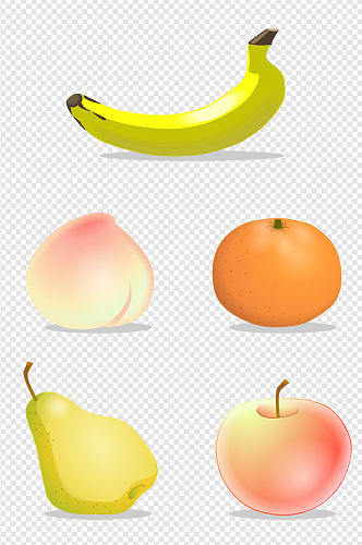 卡通水果香蕉桃子桔子梨苹果