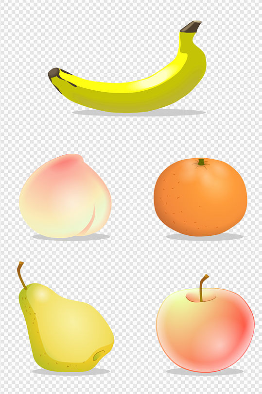 卡通水果香蕉桃子桔子梨苹果