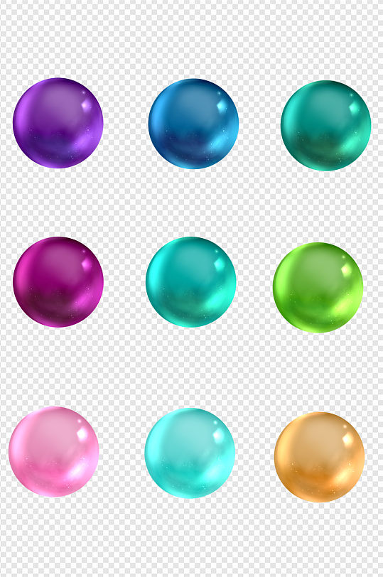 圆形珠子彩色水晶球素材