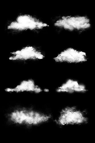 漂浮白云朵云彩棉花糖烟雾透明背景素材