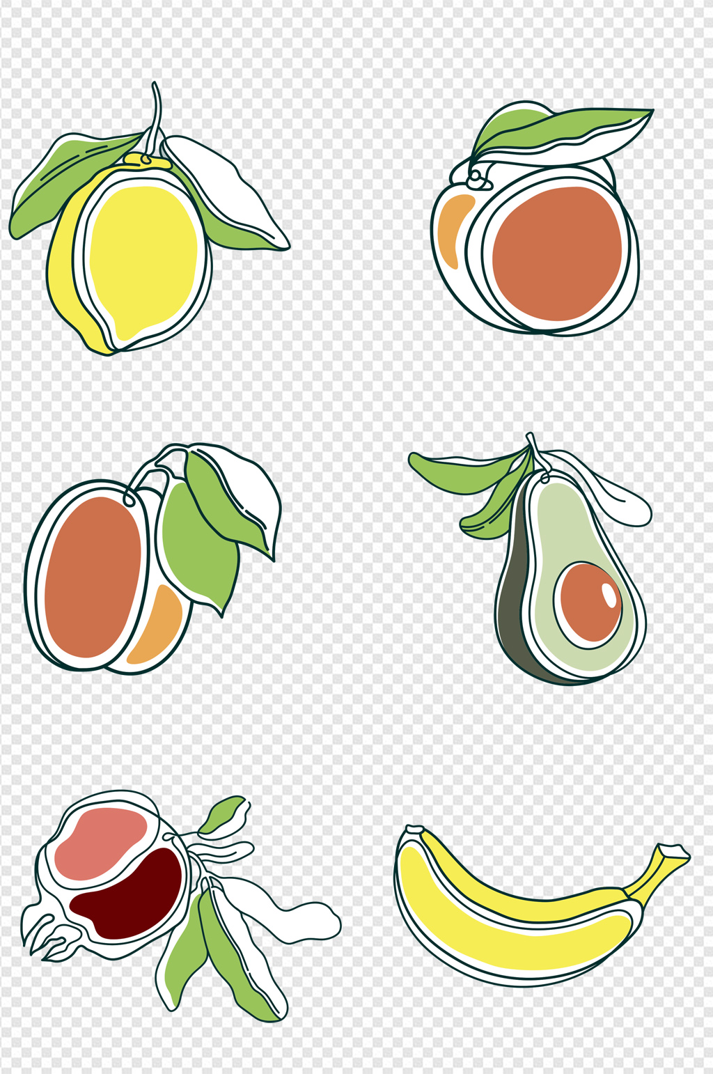 水果点线面装饰画图片